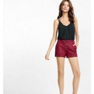 NWOT EXPRESS Lace Up Berry Knit Shorts Size 4